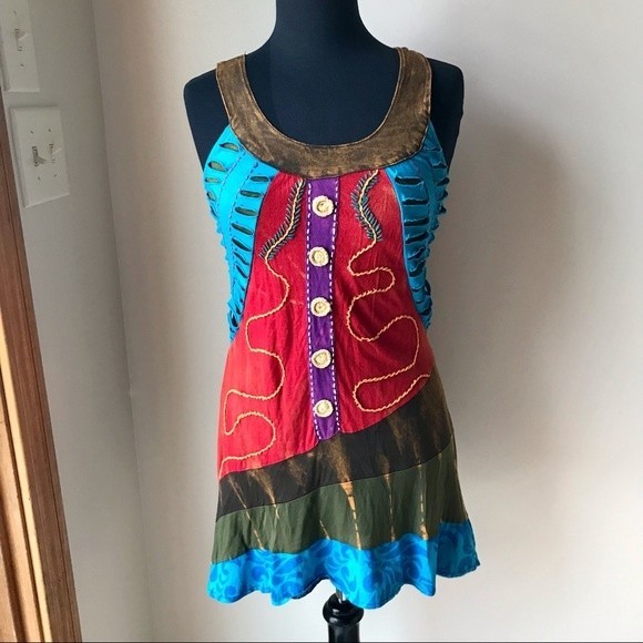 Rising International Dresses & Skirts - Colorful Patchwork Sleeveless Dress